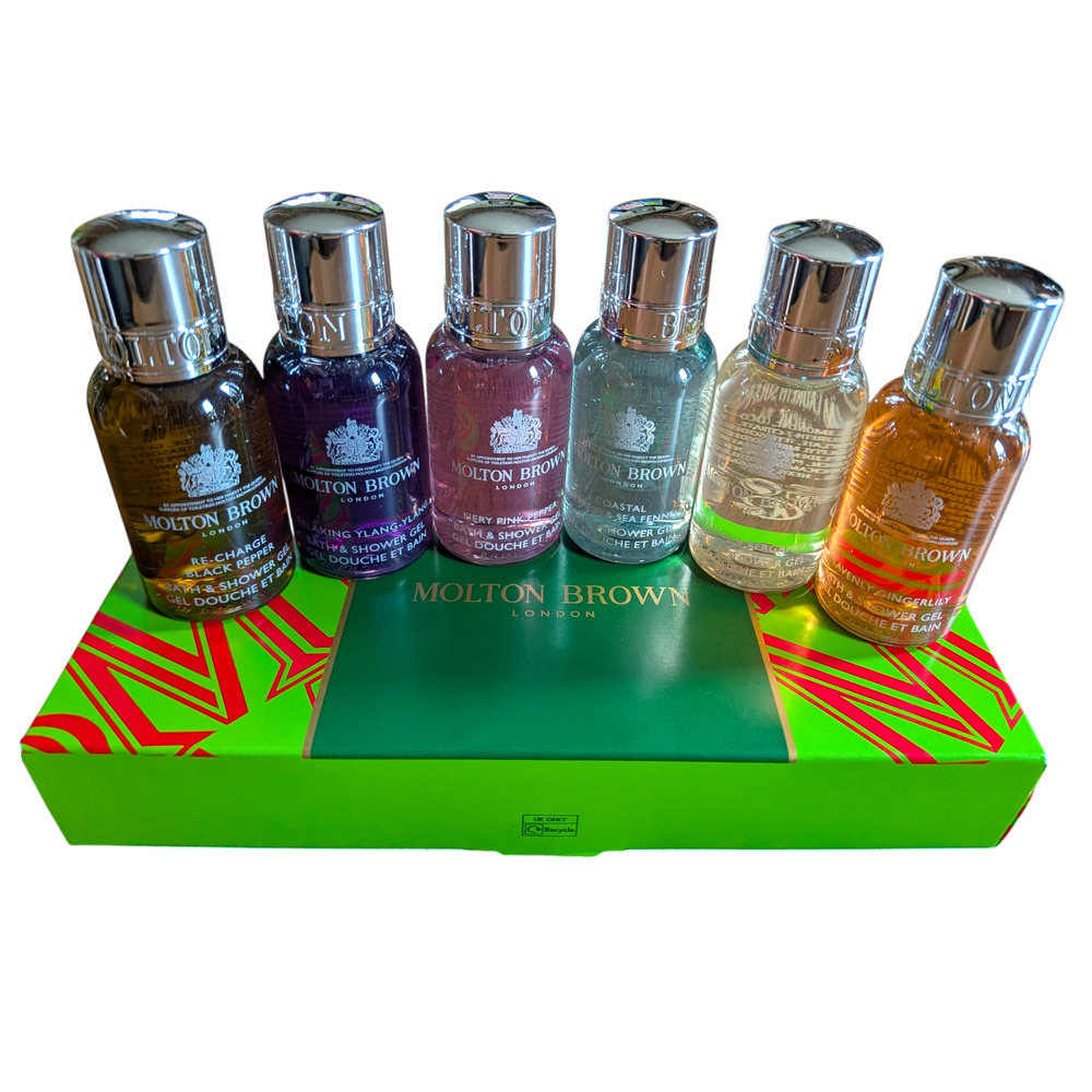 Molton Brown Gift Set: Luxury Collection of 6 Travel-Sized Shower Gels *T